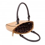 Beau Design Stylish  Beige Color Imported PU Leather Casual Handbag With Double Handle For Women's/Ladies/Girls